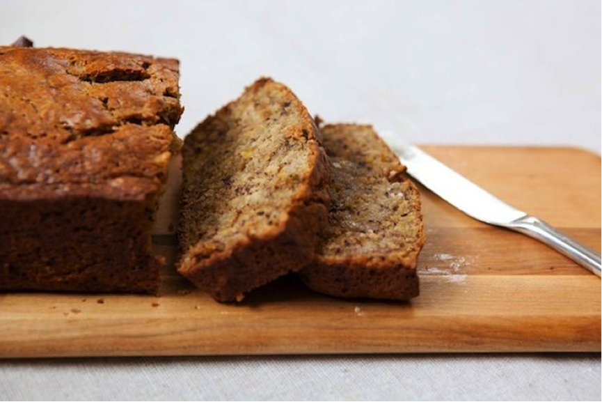 Banana bread on board